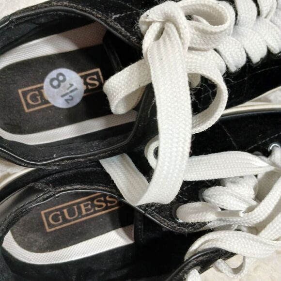Guess Faux-Suede Black Platform Sneakers Size 8.5M - Picture 5 of 9